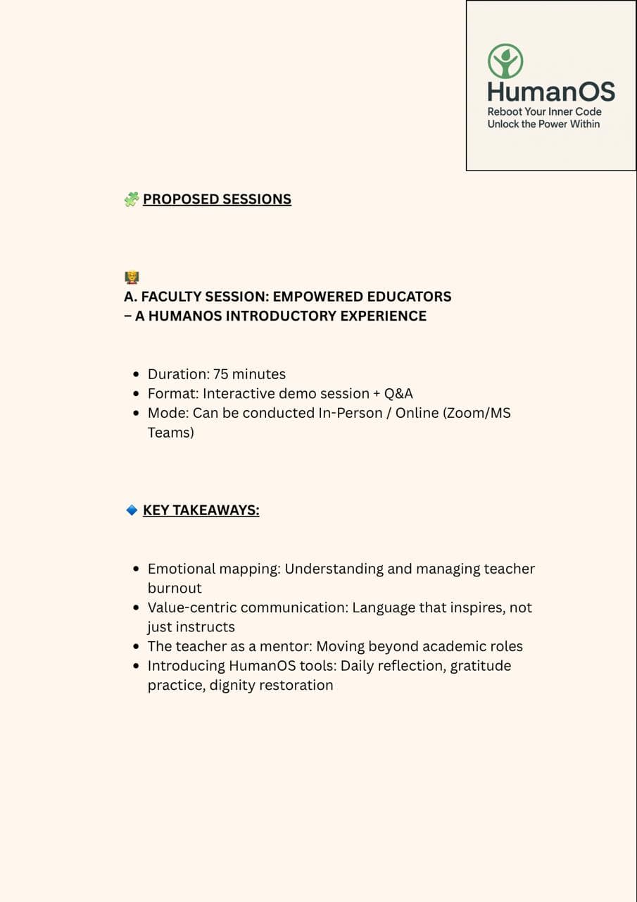 HumanOS educator development session
