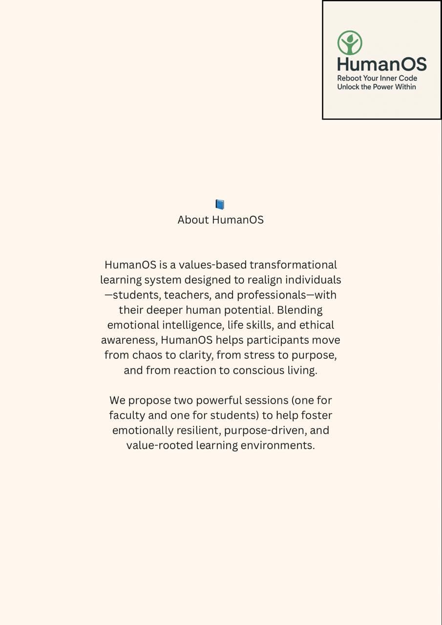 HumanOS facilitation and learning environment
