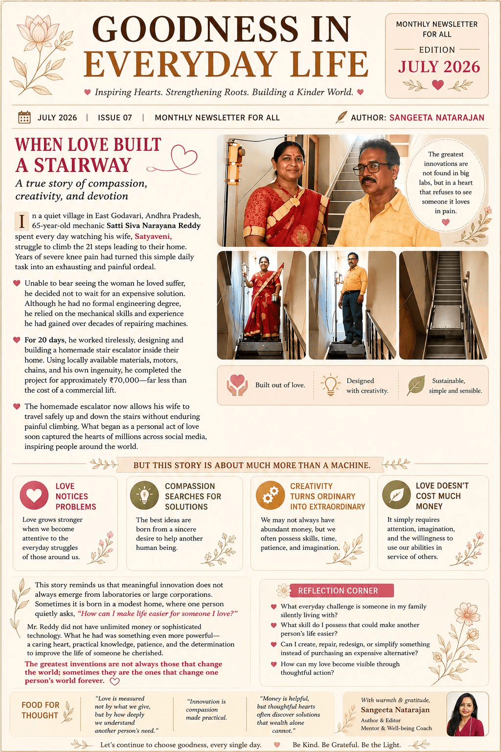Goodness in Everyday Life July 2026 English newsletter